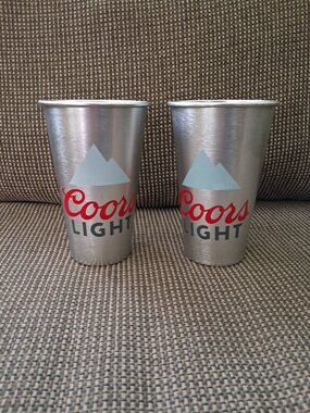 2 - COORS LIGHT Special Edition NBA LA Clippers Promo Aluminum Metal Cup 16oz